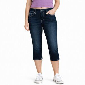 Silver Jeans Womens Suki Mis Capri Cropped Dark Super Stretch Denim Size 26